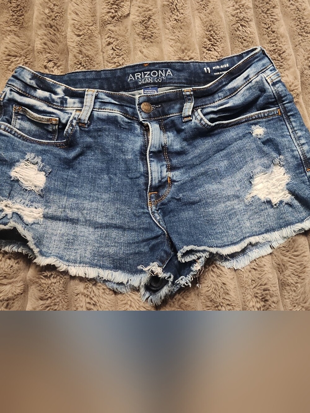 Arizona Distressed Denim Shorts - Medium Blue
